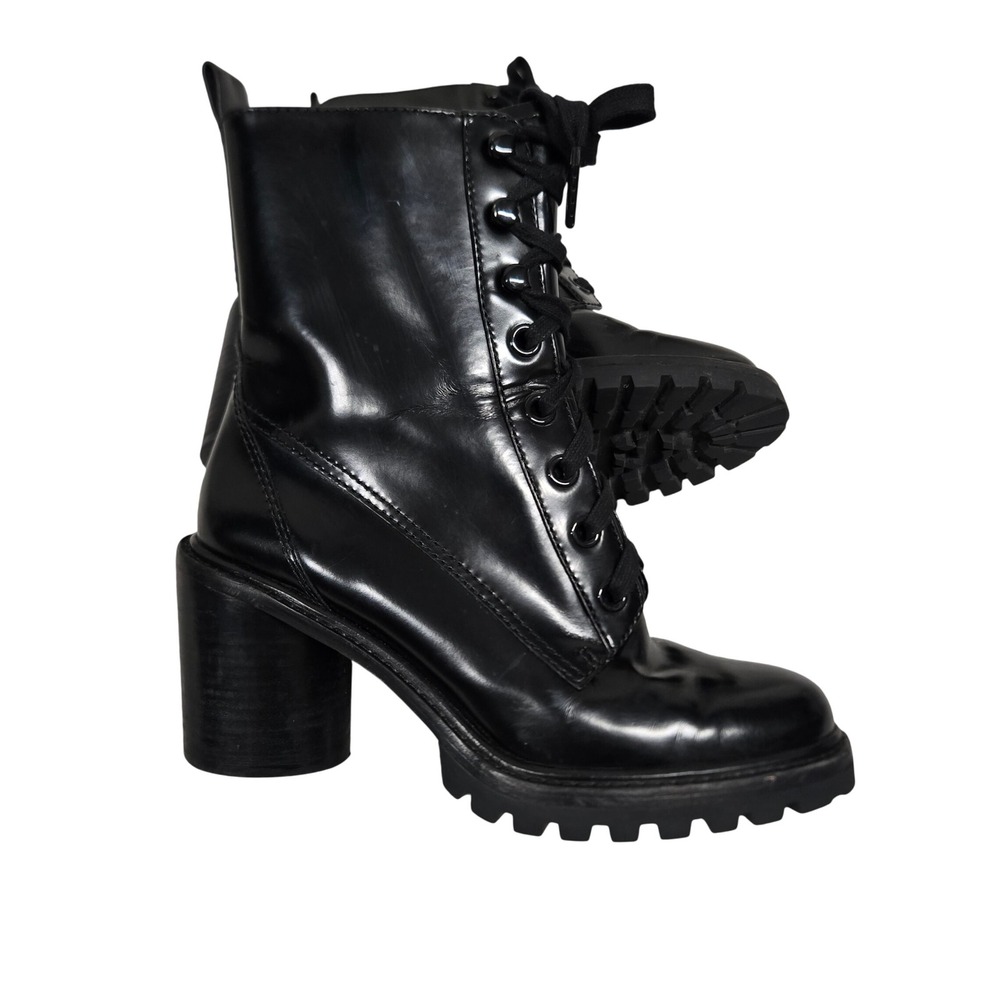 Marc Jacobs Ryder Lace Up Block Heel‎ Ankle Boots  Black Women's Size 39